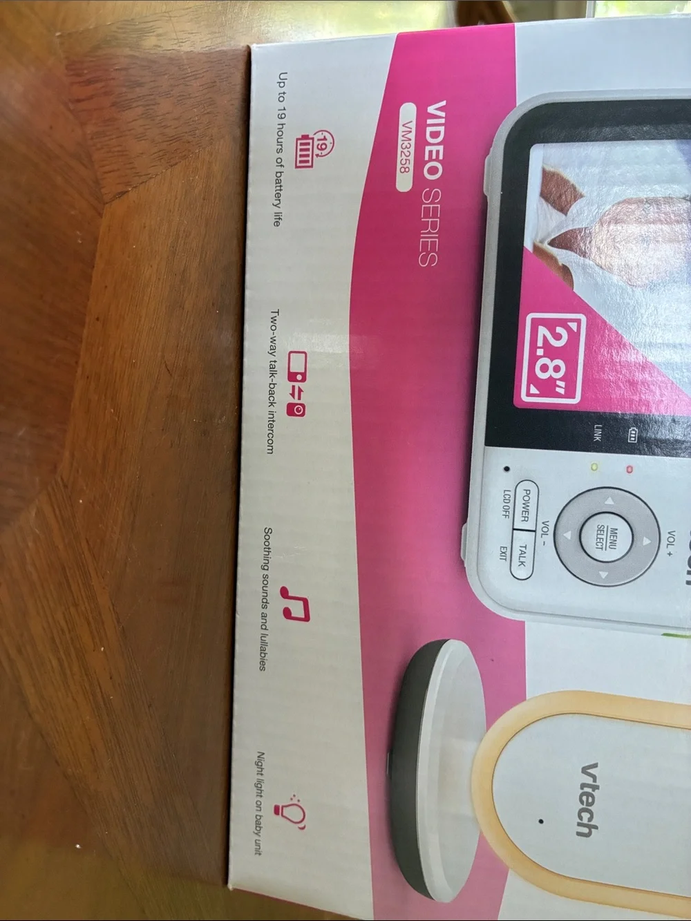 VTech White Fixed-Position Video Baby Monitor - 2.8